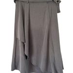 Halogen NWOT Faux Wrap Gray Belted Midi Skirt Women’s Size Medium Photo 0