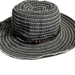 REI Black White Striped Sun Hat Beaded Accent Packable Summer Beach Photo 7