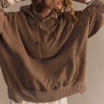 Free People Sprint to the Finish Hoodie SMALL - Hickory Photo 1