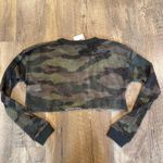Forever 21 NWT Long Sleeve Sheer Camo Crop Shirts Small Photo 2