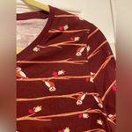 kim rogers NWT  Perfectly Soft Size S Owl Tree Print 3/4 Sleeve V Neck Tee Shirt Photo 7