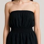 Europe Must Have Sosia Made in Italy Black Smocked Strapless Dress Size XS Photo 0