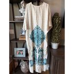 Adriana Degreas Hera Buttoned Long Robe Off White Womens One Size Blue Size undefined Photo 4