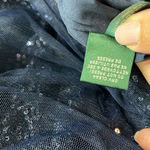 Ralph Lauren Lauren  Evening Navy Sequin Mesh Ruched Dress, Size 0 Photo 7