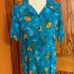 Vintage 90s California Crush Bright Floral Top Blue Size M Photo 6