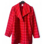 CAbi Red Textured Wool Blend Coat Jacket Medium Wide Collar Photo 0