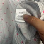 Mazik Heart Ruffle Button Fromt Stripe top size small White Photo 4