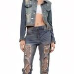 PacSun  Women’s Indigo Blue Destroyed Jeggings Jeans Photo 0