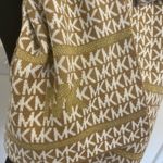 Michael Kors MK Print Camel Tan Off White MK Gold Accent Monogram Scarf NEW Photo 4