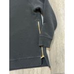 Varley Black Textured Knit Sweatshirt Gold Zipper Detail Athleisure Everyday Photo 2