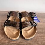 Birkenstock Arizona Black Gator Gleam Women's Sandal Size 37 aka 6 #242649 Photo 2