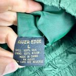 Vintage River Edge Silk Floral Windbreaker Bomber Jacket Size Large Green Photo 7