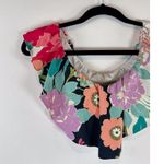 Trina Turk Womens Swim Top White Floral Off The Shoulder Ruffle Swimsuit Size 6 Photo 3