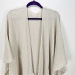 Free People Solstice Ribbed Fringe Kimono Cardigan Sweater Tan Cream One Size Photo 4