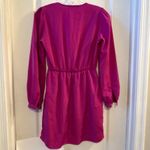 Honey Punch Womens X Small Pink Long Sleeve Surplice V Neck Ruched Waist Dress Photo 1