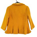 Anthropologie Tabitha Wool Blend Terrace House Ruffle Blazer Jacket Mustard Sz 6 Yellow Photo 1