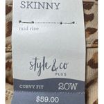 Style & Co  Plus Size 20W Leopard Print Skinny Mid Rise Curvy Fit Jeans Photo 6