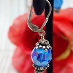 Cute Bracelet & Dangle Earrings Set 925 & Faceted Crystal Beads Toggle Clasp 8" Silver Photo 9