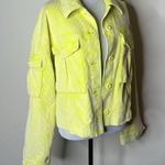Free People  Neon Yellow Part Time Love Corduroy Jacket Photo 3