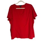 LRL Ralph Lauren Jeans Co Red V Neck Short Sleeve T Shirt Top Plus Size 3X Photo 1