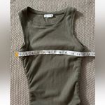 Good American  Women’s Ruched Tank Mini‎ Dress Olive Green Size 0 Photo 9