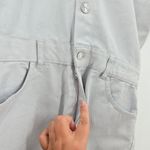 ZARA NWT Collared Denim Metallic Blue/Silver Romper Size M Photo 10