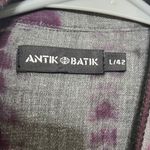 Tuckernuck  Antik Batik Belted Shirt Dress Women’s Large Purple Gray Tie Dye Photo 9