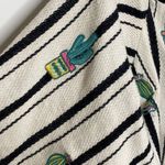 Judith March  Women's Embroidered Off The Shoulder Cactus Striped Blouse Medium Photo 6
