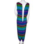 Kathie Lee Dress Women 10 Blue Green Stripe Sheath Midi Dress Vacation‎ Colorful Photo 4