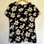 Ann Taylor navy and white short sleeved summer shirt women's size small top Photo 5