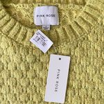 Pink Rose Sweater Juniors Large Passion Lime Cropped Soft Knit New With Tags Photo 1