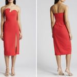 Amanda Uprichard New Women's  Puzzle Strapless Midi Dress Lipstick Red Sz M Photo 1