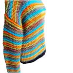 Sundance Crochet Chunky Knit Sweater Size Medium Crew Neck Colorful Cabin Core Photo 8