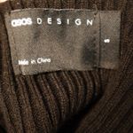 ASOS Black Ribbed Knit Mock Neck Half Zip Pullover Sweater Minimalist Academia Size S Photo 3