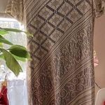 Women Vintage Helene Blake Dress
Gold Crocheted with black lining and Fringe Size 6 Photo 0