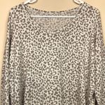 American Eagle Women’s Leopard Animal Print Fleece Knit V-Neck Sweater Photo 1