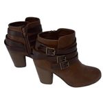 Material Girl  Womens‎ Ankle Boots Booties Buckle Strappy Zip Brown Size 7.5 Photo 1