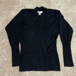 Loft Ann Taylor  Angora Rabbit Hair Size XS Black Wrap Hem Sweater Women Top Photo 0