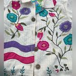 Patchington Vintage Retro 90s 00s White Floral Embroidered Women's MED Jacket Photo 4