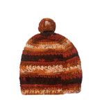 New Pom Pom Knitted Orange Pink & Red 3 Flower Women’s Beanie Warm Winter Hat Photo 2