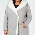 Ideology  Grey Cotton Coat with Faux Shearing and Hood- Small Photo 0