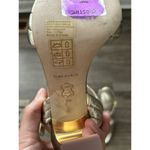 Tory Burch Puffed Up Sandal Womens 6 Gold Metallic Tubular Strap Open Toe Comfy Photo 3