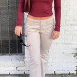 ZARA Y2K low rise straight leg gap stretch beige khaki slacks size 4 Photo 1