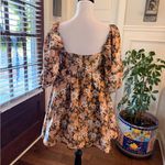 Storia  NWOT Warm Multi-Color Floral Baby Doll Mini Dress Photo 2