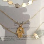 New 3 Layering Necklaces Hamsa Labradorite Horn Photo 1