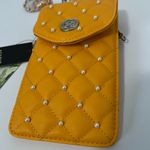 Badgley Mischka Studio Yellow Quilted Crossbody Phone Bag with Chain Strap Photo 5