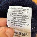 POINT SUR J.CREW Alpaca Merino Wool Blend Fuzzy Sweater Navy Blue Small Photo 3