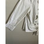 Carlisle  Blouse Women's Size 12 White Front Embroidered Medallions Tie Front Photo 5