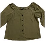 Haute Monde Women Size Large Green Blouse Top 3/4 Sleeve 15-836 Photo 3
