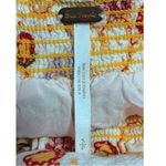 Free People  60s Inspired Carmen Flared Off Shoulder‎ Gold Floral Jumpsuit S Boho Photo 8